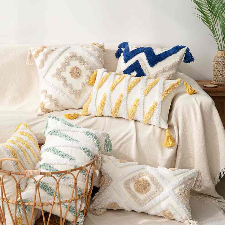 Bohemian Tassel クッション［5色・2サイズ］