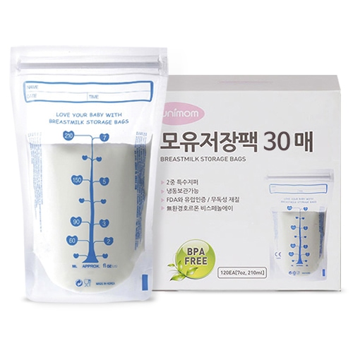 유니맘 이지컷 스탠딩 모유저장팩 (210ml) 30매