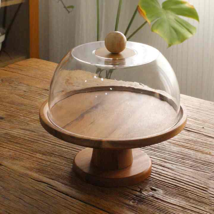 ウッド ケーキスタンド 1段＆ケーキドーム セット