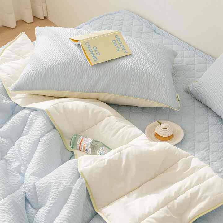 Sherbet シアサッカー 夏掛け布団＆枕カバー セット [4色]