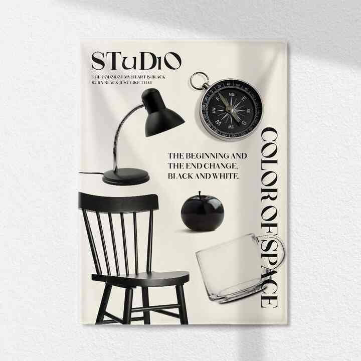 MID CENTURY コラージュ ファブリックポスター FSU-08