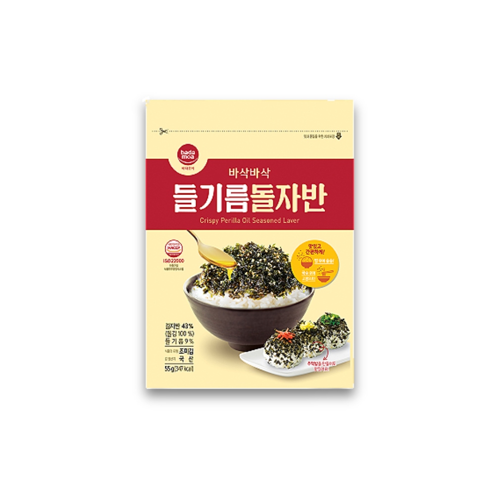 바다모아 김자반 들기름 돌자반 돌김자반 55g, 2봉