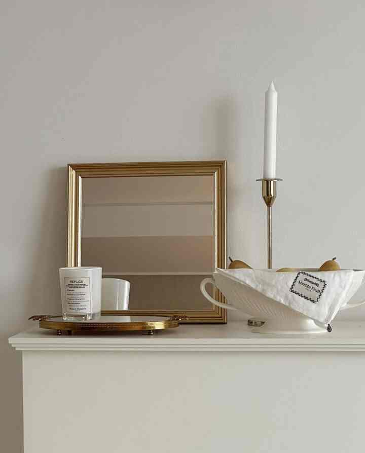 ヴィンテージ ミラー(卓上ミラー/化粧鏡/壁掛けミラー)