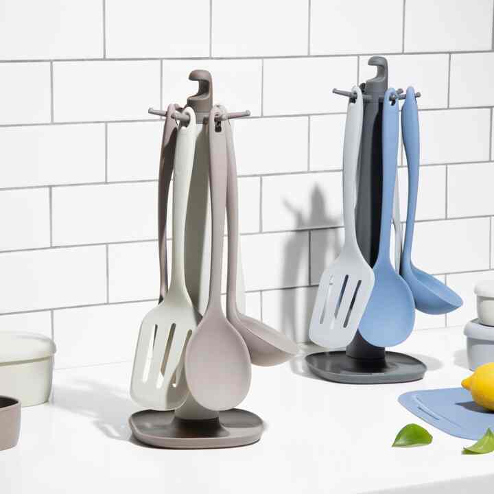 シリコン モダン調理器具 6点セット（スタンド付き）［4色］