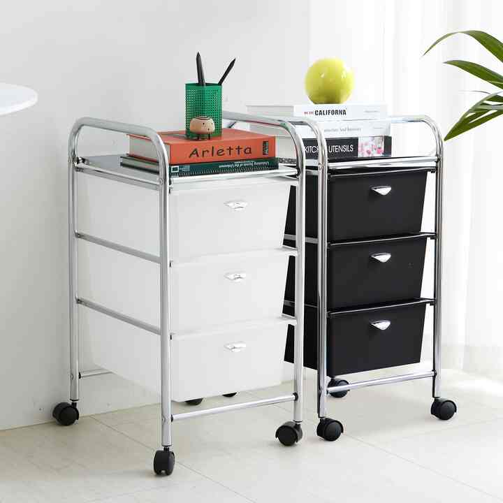 Modern Chrome 移動式 3段 ワゴン［2色・4サイズ］