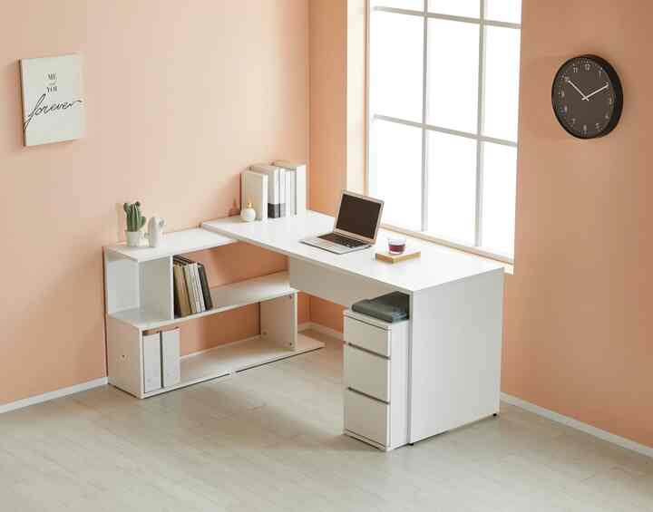 WOODY オープン型 シェルフ＆140cm デスクセット［3色］