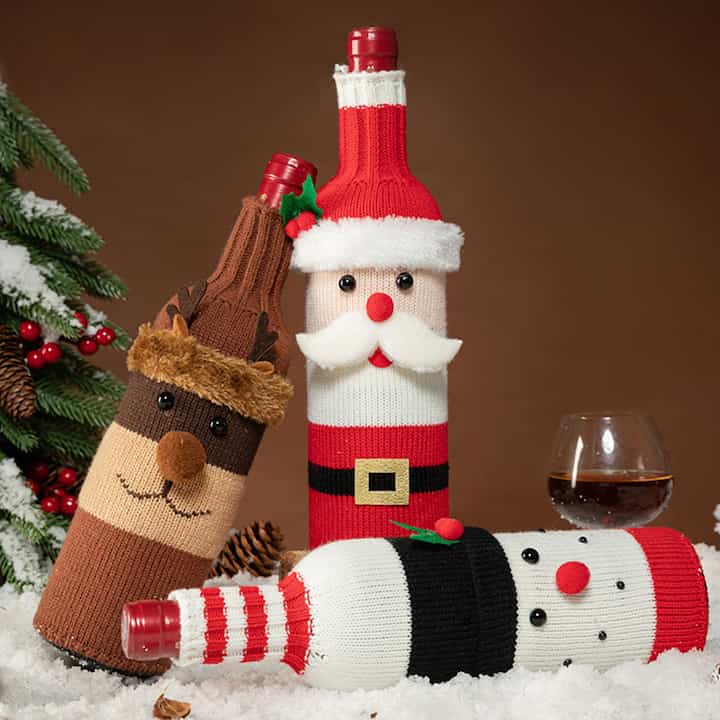 クリスマス ワインボトルカバー［3種］