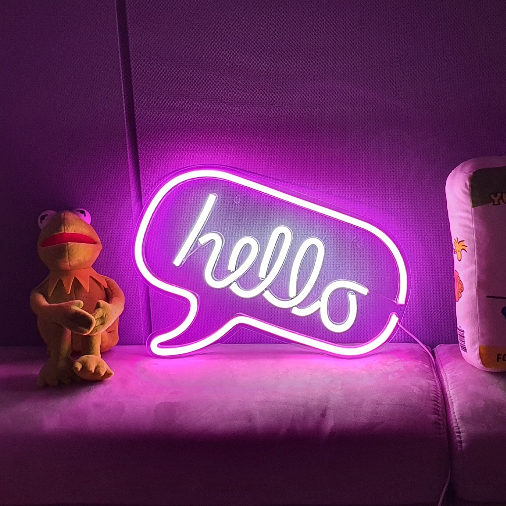 레이스빈 LED 네온사인 헬로 hello 파티 카페 네온 조명