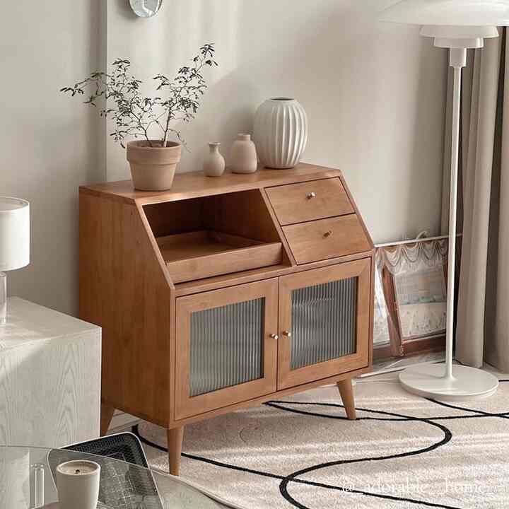 Medio 天然木 ハイキャビネット［2色］