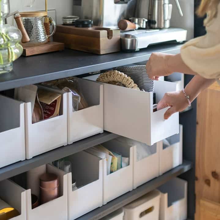 パントリー整理ケース 4P［2色・3サイズ］