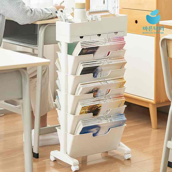 5段 マガジン ラック キャスター付き