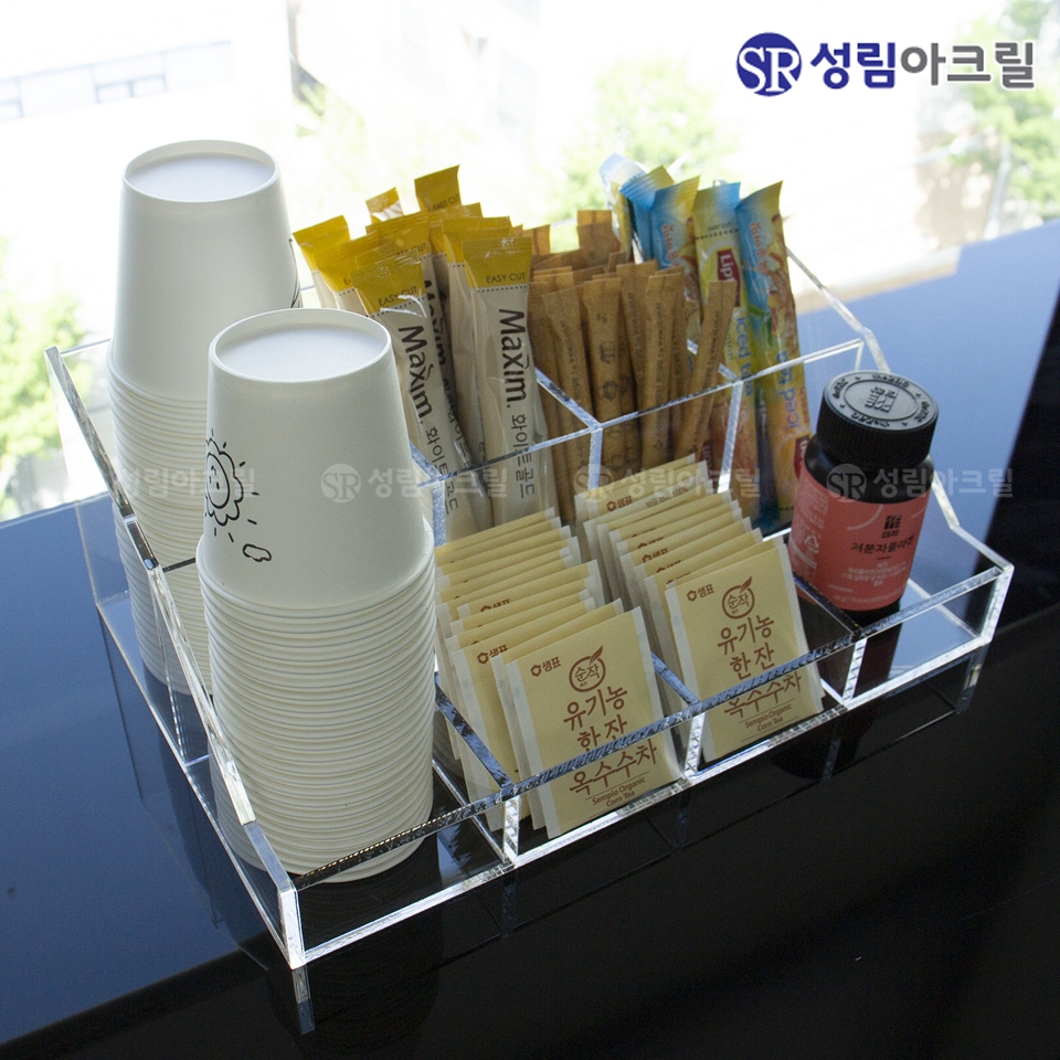 성림아크릴 아크릴 탕비실 정리함 티 박스 티백 수납 커피 정리 스낵 보관함 사무실 종이컵 트레이