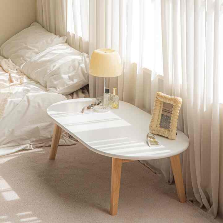 via ラウンド 折りたたみ ローテーブル［2色・2サイズ］