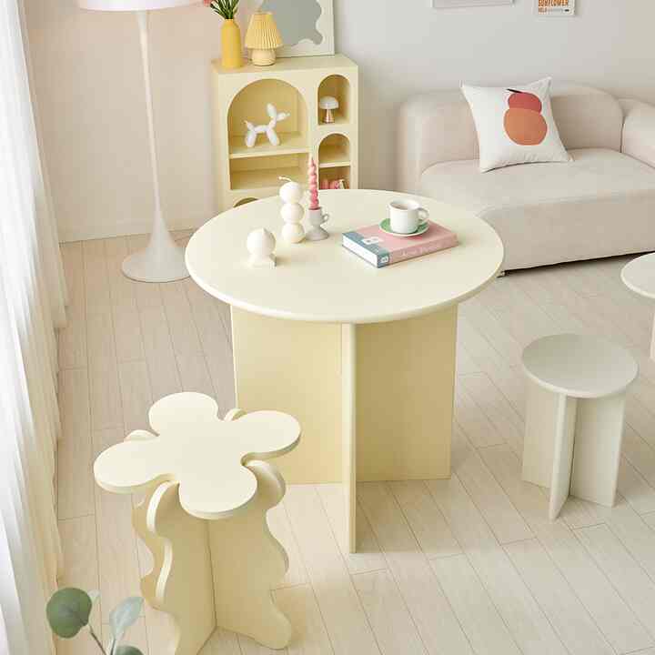 パステル 円形 カフェ テーブル 800［3色］