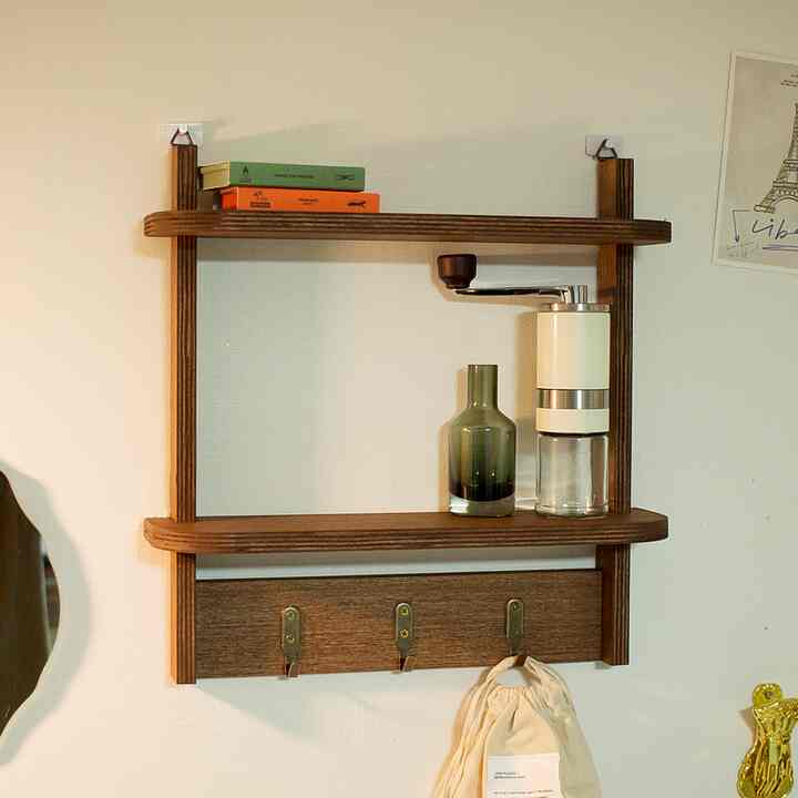 ミニ KR-type ラウンド 2段 壁掛けシェルフ