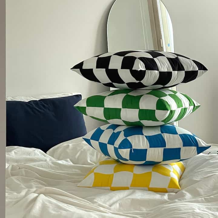 Checker Board クッションカバー 50x50cm［4色］