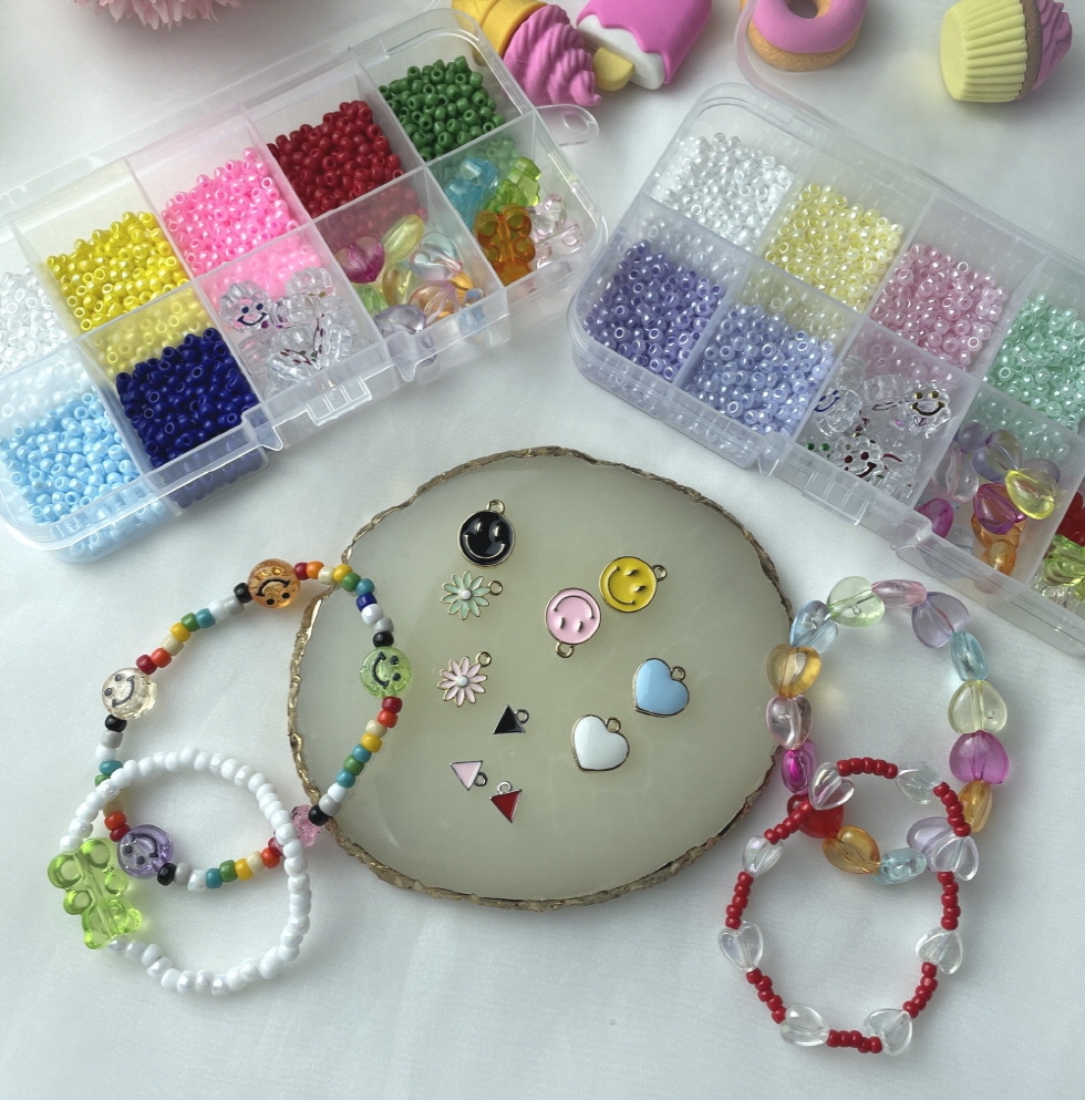 파니니공예샵 마이쭈 초보자 비즈 공예 DIY KIT 비즈 반지 팔찌 만들기