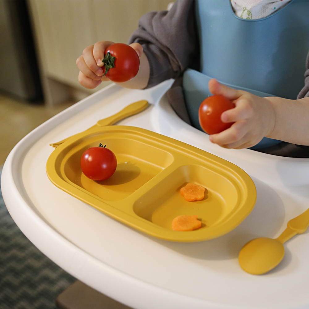 하우스팁 유아식판 국내산 PLA 옥수수전분 2구 아기 간식식판