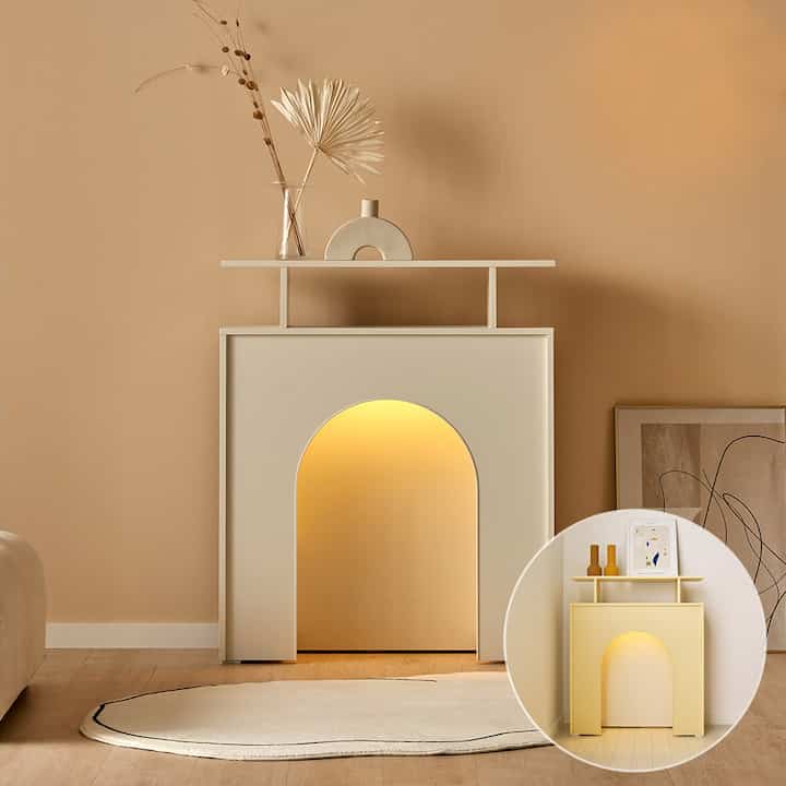 シャイニー LED マントルピース コンソール 80cm［2色］