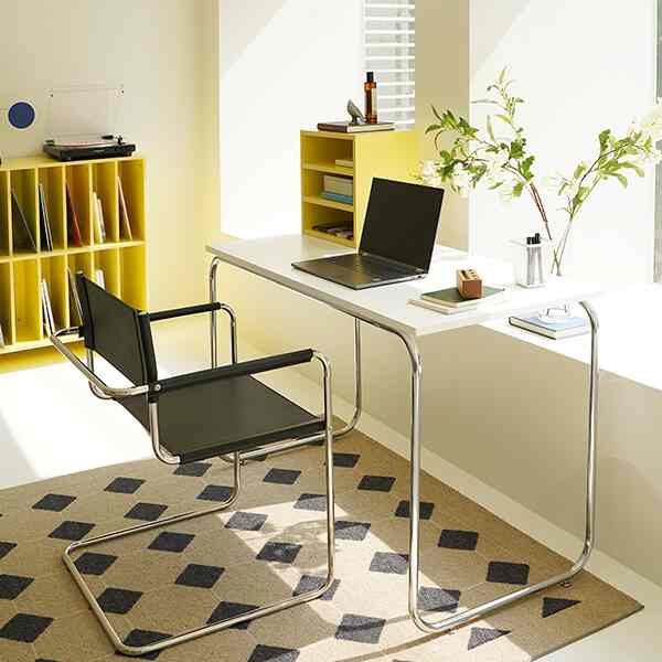 PENCIL HAUS EAMES mid-century White ラウンド スチール テーブル［2サイズ］