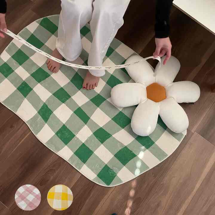 チェックラグ［3色］