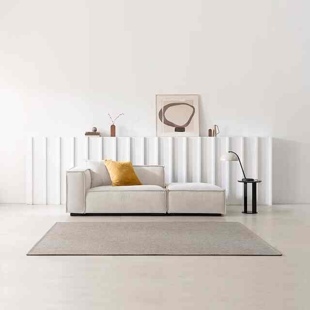 DUMO ファブリック 2人掛けソファ＆スツールセット BS3075A/B-2