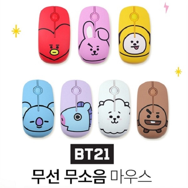 방탄소년단 캐릭터 얼굴형 무선 저소음 마우스 가격 비교 BT21 방탄소년단 캐릭터 얼굴형 무선 저소음 마우스