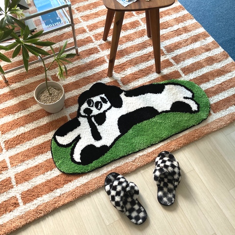 Forewool Dog タフティング 洗えるマット ブラック 合成繊維 サイズ