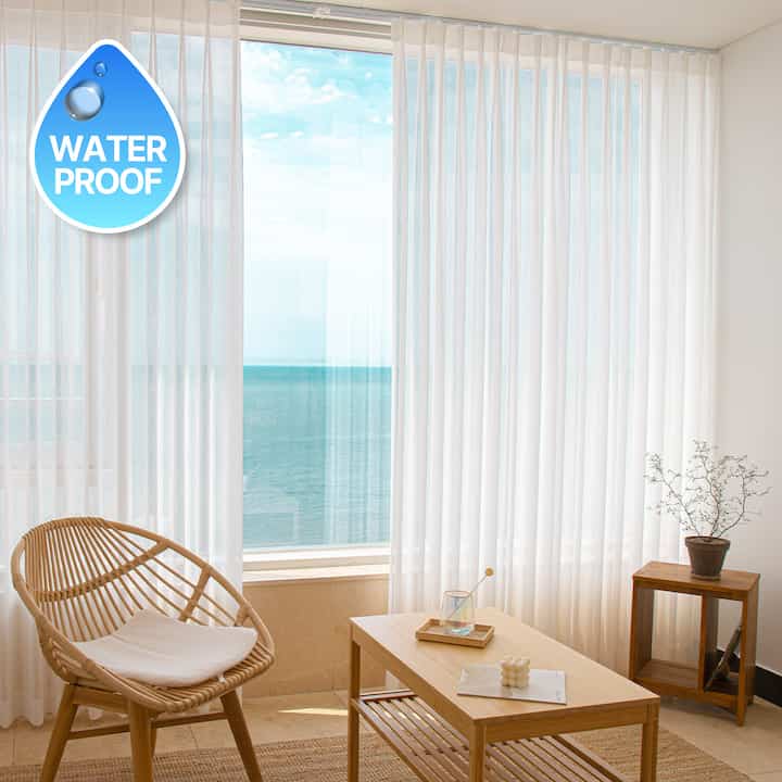 ほこりがつきにくい ホワイトシフォンカーテン ベーシック