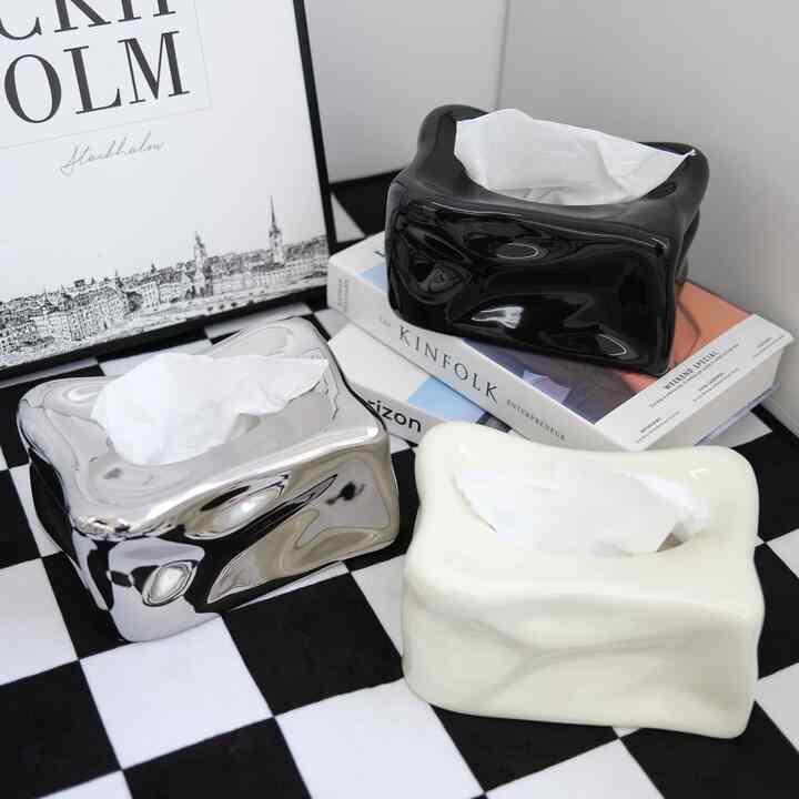 MELTING CUBE ティッシュケース セラミック［3色］