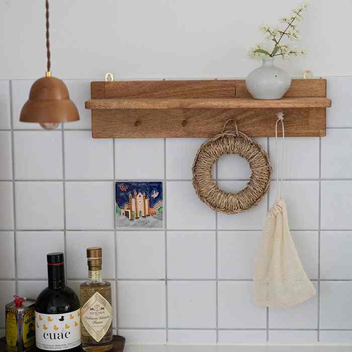 ケイシー ウッド壁掛けシェルフ［2種］