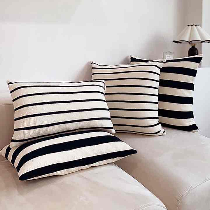 WAFFLE STRIPE COTTON クッション［2色］