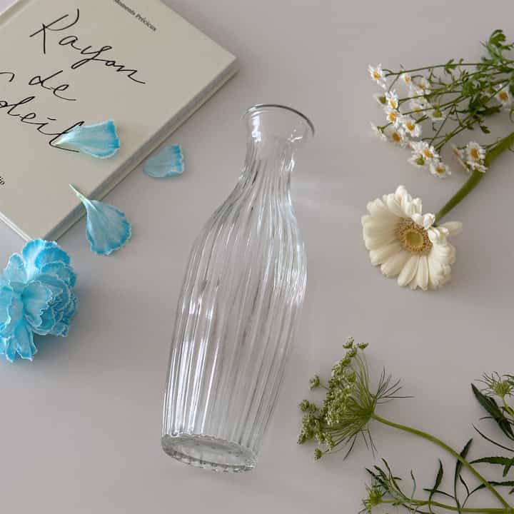 Ribbed Glass Vase