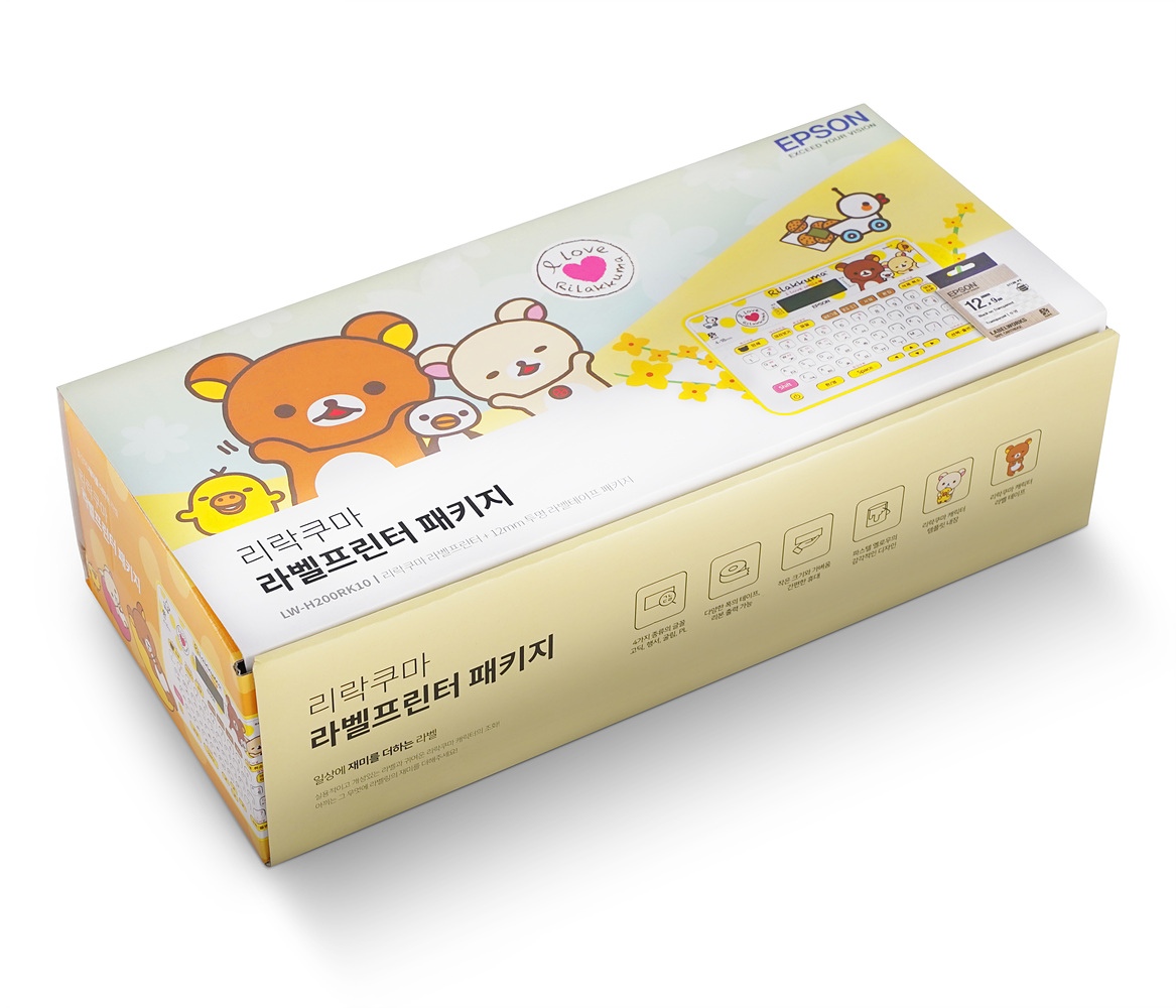 엡손 리락쿠마 라벨 프린터 LW-H200RK10 라벨테이프 패키지