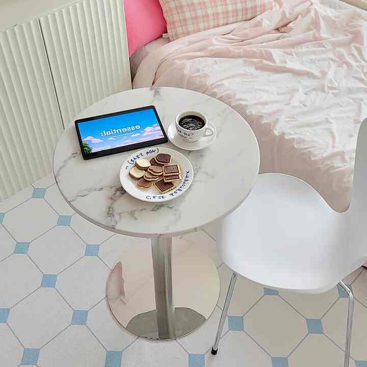 RIS マーブル 円形 テーブル 600［2色］