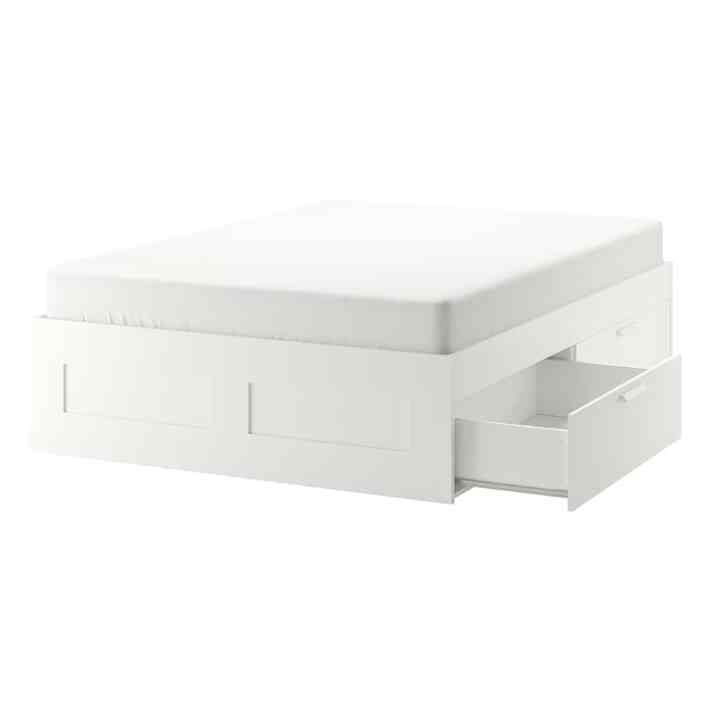 BRIMNES Bed frame with storage