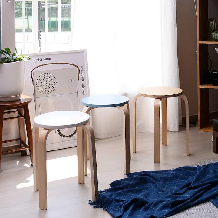 プレーン無垢材スツール