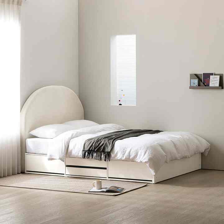 OZ アクアテックス ファブリック 引き出し4杯 収納付きベッド［3色・2サイズ］