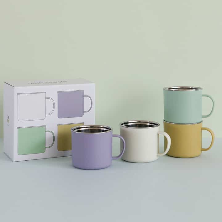 Pastel Insulated Stainless Steel Mug Set of 4