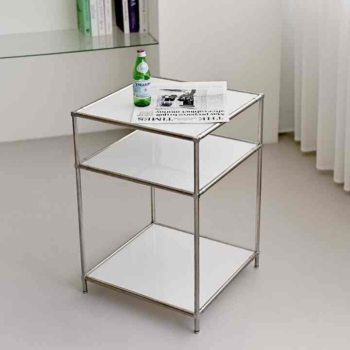 3-Tier Clear Glass Modular Side Table