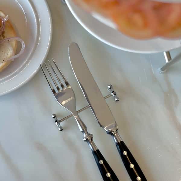 シルバークロス ダンベル カトラリーレスト 4個セット