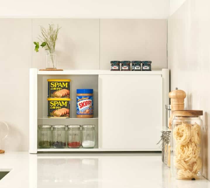 Midway ホワイト スチール 60cm スリムキッチン収納棚