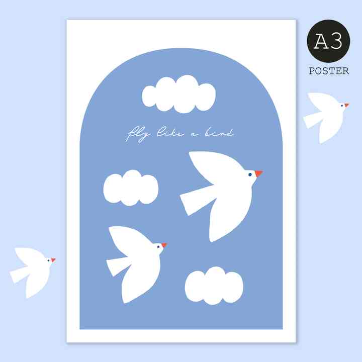 鳥と雲 ポスター