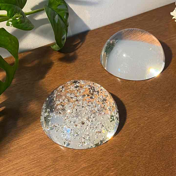 クリスタル バブル 透明 ペーパーウェイト