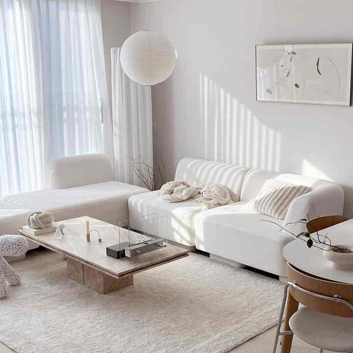 Manet リネン ファブリック モジュール 4.5人掛け カウチソファ［2色］