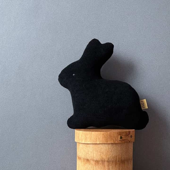 Rabbit Cushion Black