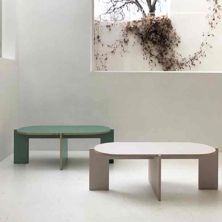 両面カラー HPL ローテーブル