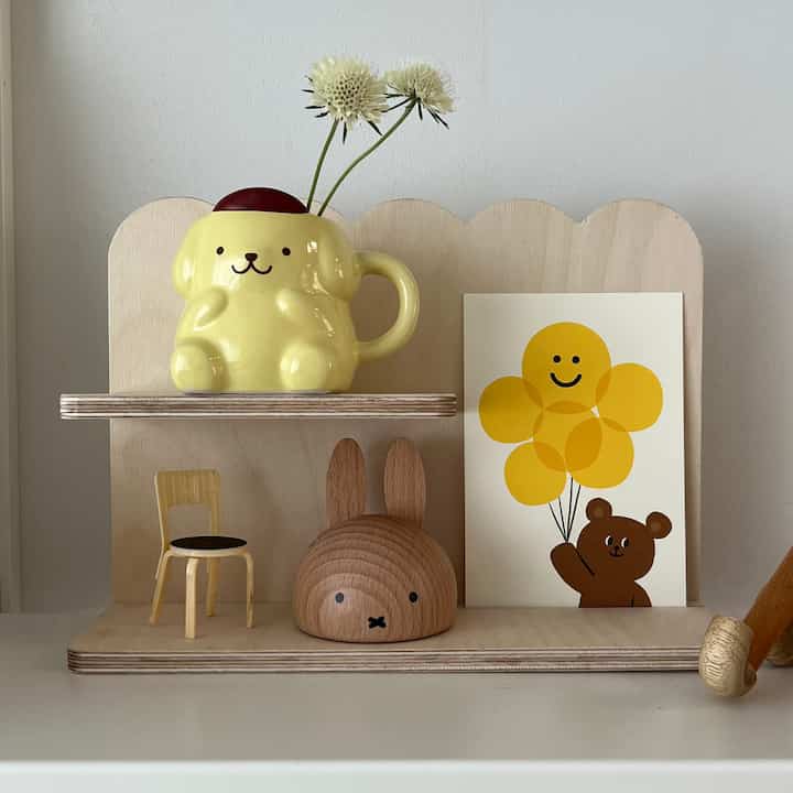 ウッド ポストカードスタンド ミニシェルフ