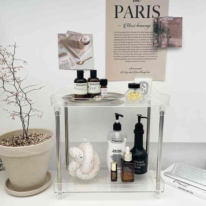 2段 クリア アクリル ラック