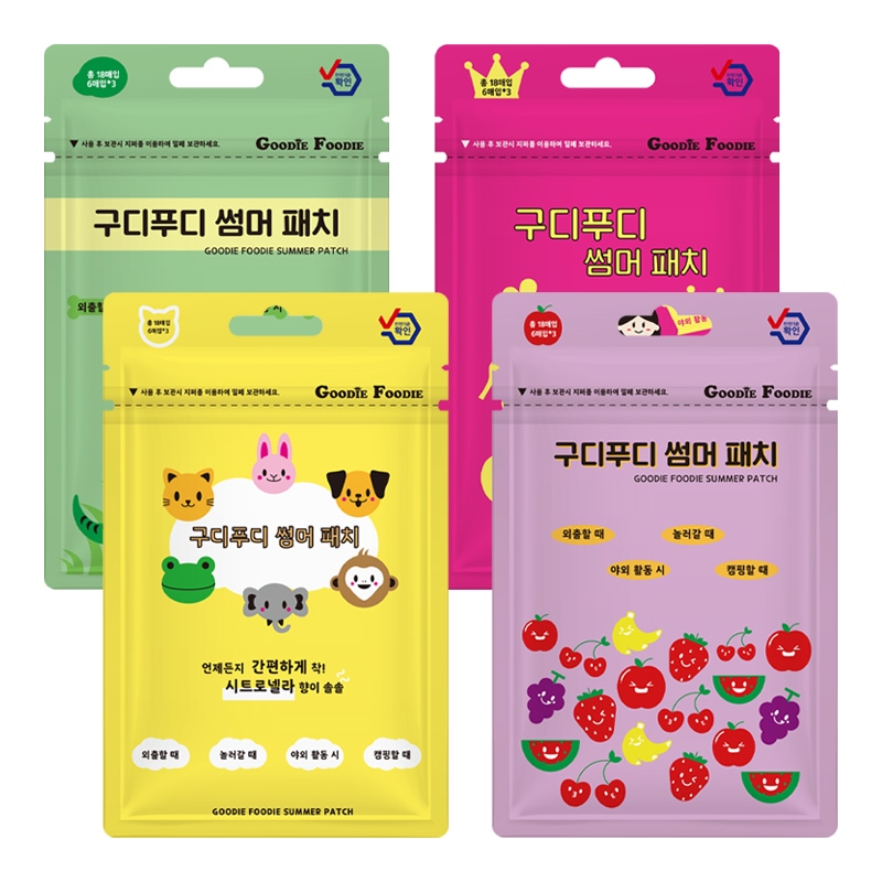 구디푸디 구디푸디 썸머패치/스티커 4세트 72매 5type